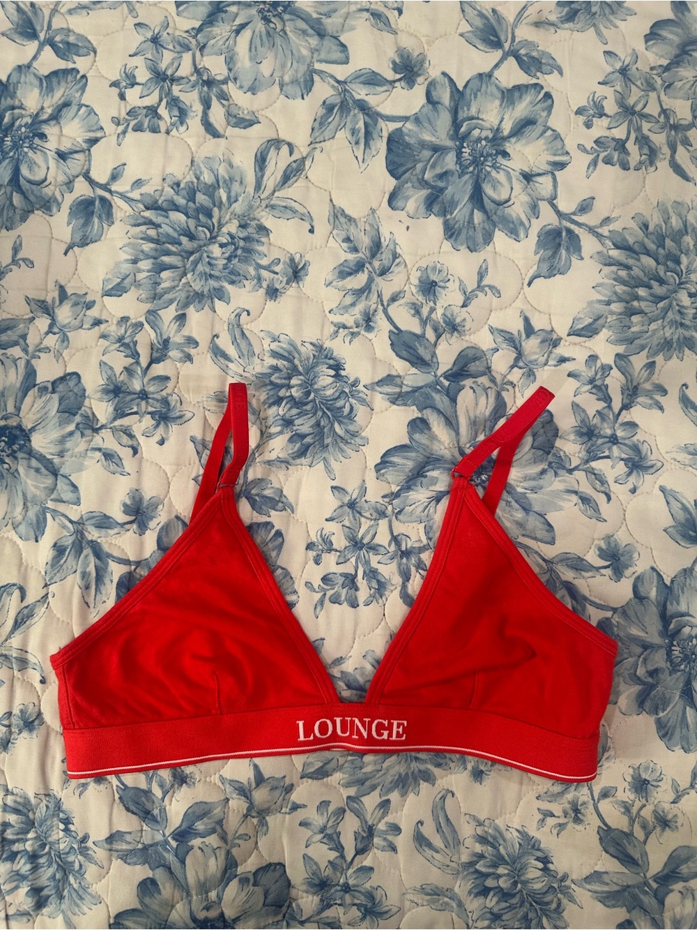 Red Wireless Triangle Bralette - Soft Stretch Comfort
